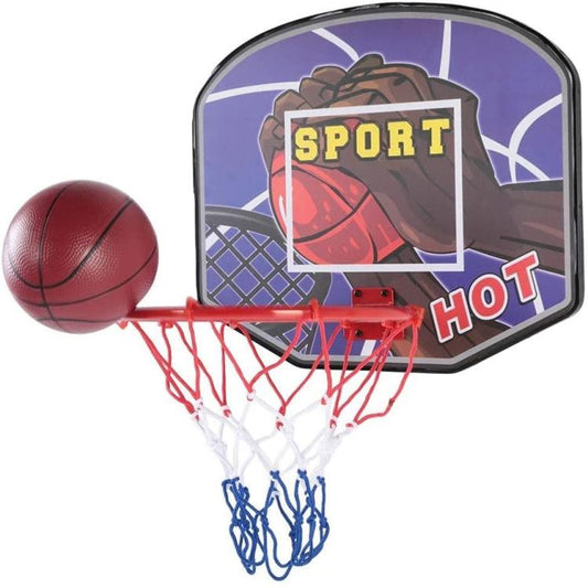 Hb Set Canestro Basket Rete + Palla Bambini Adulti Ufficio A Parete Porta Ø 40Cm
