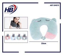 Cuscino Da Viaggio Collo Cervicale In Tessuto Memory Foam Relax Auto Treno Aereo 94973
