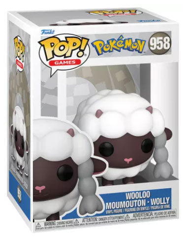 Funko Pop ! Games Pokemon  - (958) Wooloo Vinyl Figure Pecora 9Cm Da Collezione