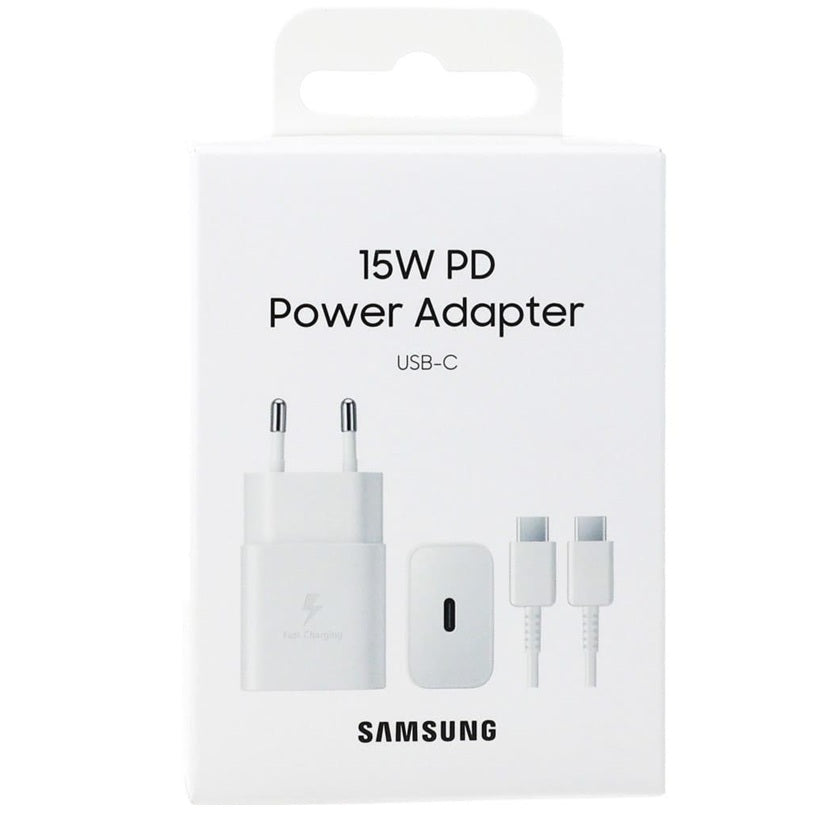 Samsung Ep-T1510X Caricabatteria Originale Caricatore 15W Usb-C Con Cavo Bianco