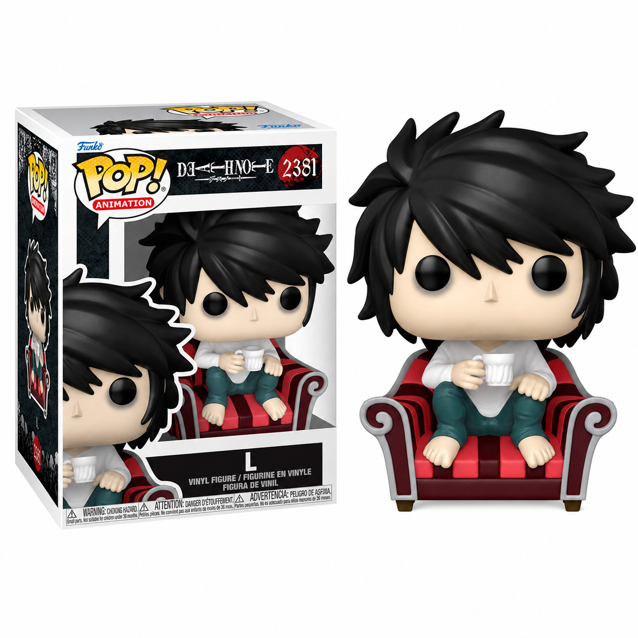Funko Pop ! Animation: Death Note (2380) L Figure - Vinyl 9cm