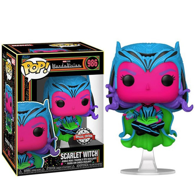 Funko Pop ! Marvel Wandavision - (986) Scarlet Witch Blacklight Bobble Vinyl 9Cm