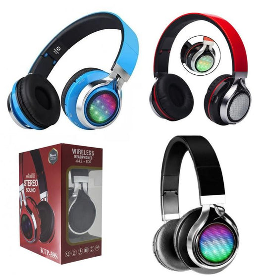 CUFFIE BLUETOOTH WIRELESS STEREO SENZA FILI PIEGHEVOLE SD RADIO VIVAVOCE CON LED