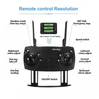 Mini Drone Quadricottero Pieghevole Con Telecamera Telecomando O Smartphone Wifi
