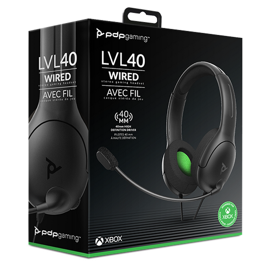 CUFFIE PDP XBOX ONE X|S SERIES X PC UFFICIALI CONTROLLER LVL40 WIRED BLACK/GREEN