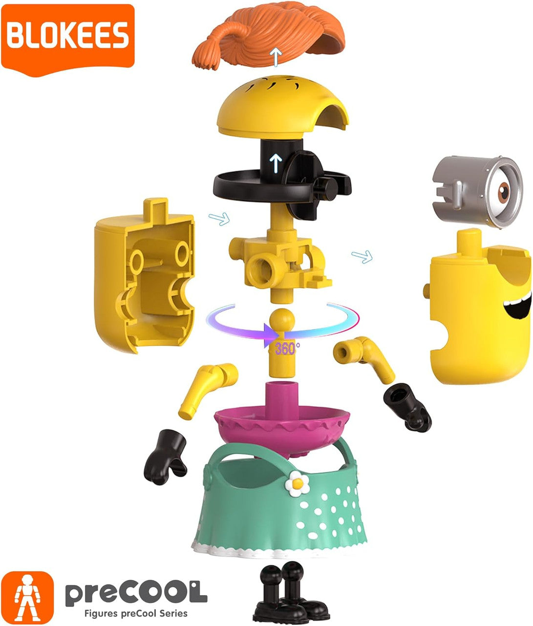 Blokees Minions - PreCool - Celebratate Party Series 02 - Plastic Model Kits (Blind Box) CASE OF 8 - Action Figure da Collezione 74855