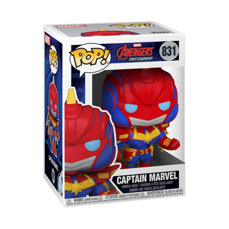 Funko Pop Marvel Avengers Mech Strike 831 Captain Marvel Vinyl Da Collezione