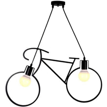 Lampadario A Sospensione A Forma Di Bicicletta In Metallo Nero 2 Attacchi E27