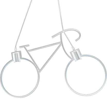 Lampadario A Sospensione A Forma Di Bicicletta In Metallo Bianco 2 Attacchi E27