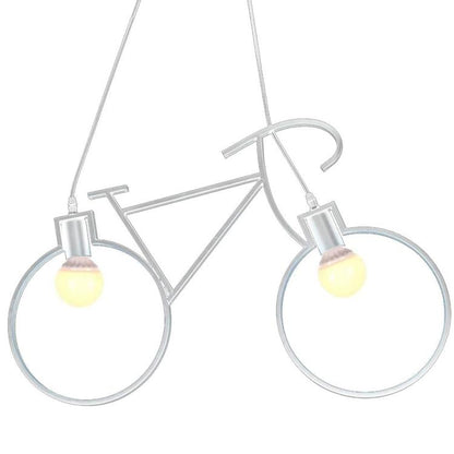 Lampadario A Sospensione A Forma Di Bicicletta In Metallo Bianco 2 Attacchi E27
