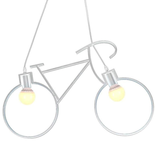 Lampadario A Sospensione A Forma Di Bicicletta In Metallo Bianco 2 Attacchi E27