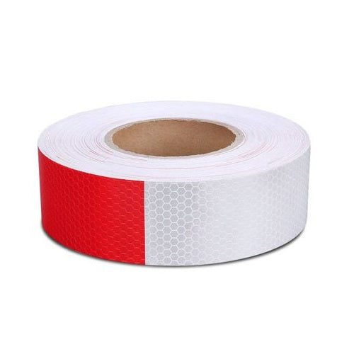 Nastro Adesivo Riflettente Catarifrangente Riflette Camion Auto 25M Bianco Rosso