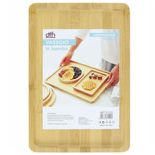 Vassoio Da Portata In Legno Bambù Per Colazione A Letto Caffe Tagliere 29X40Cm