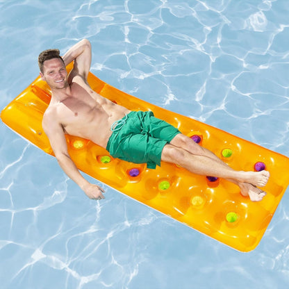 Bestway Materassino Colorato Gonfiabile Lettino Singolo Mare Piscina 188cm Buchi