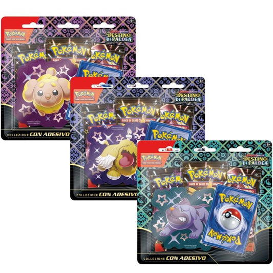 Pokemon Destino Di Paldea 4.5 Collezione Con Adesivo Espans Scarlatto E Violetto