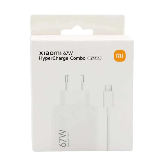 Xiaomi Caricabatterie Hyper Charging Combo 67W Originale (Spina Type-A + Cavo Type-C) Caricatore Alimentatore da Muro Turbo Charge con Porta USB-A USB-C, Ricarica Rapida per Xiaomi 13/12/11, Redmi Note 11/12 Pro, POCO F5/X5, Bianco