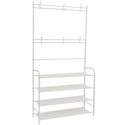 APPENDIABITI ATTACCAPANNI DA INGRESSO SCARPIERA 4 RIPIANI STAND METALLO BIANCO