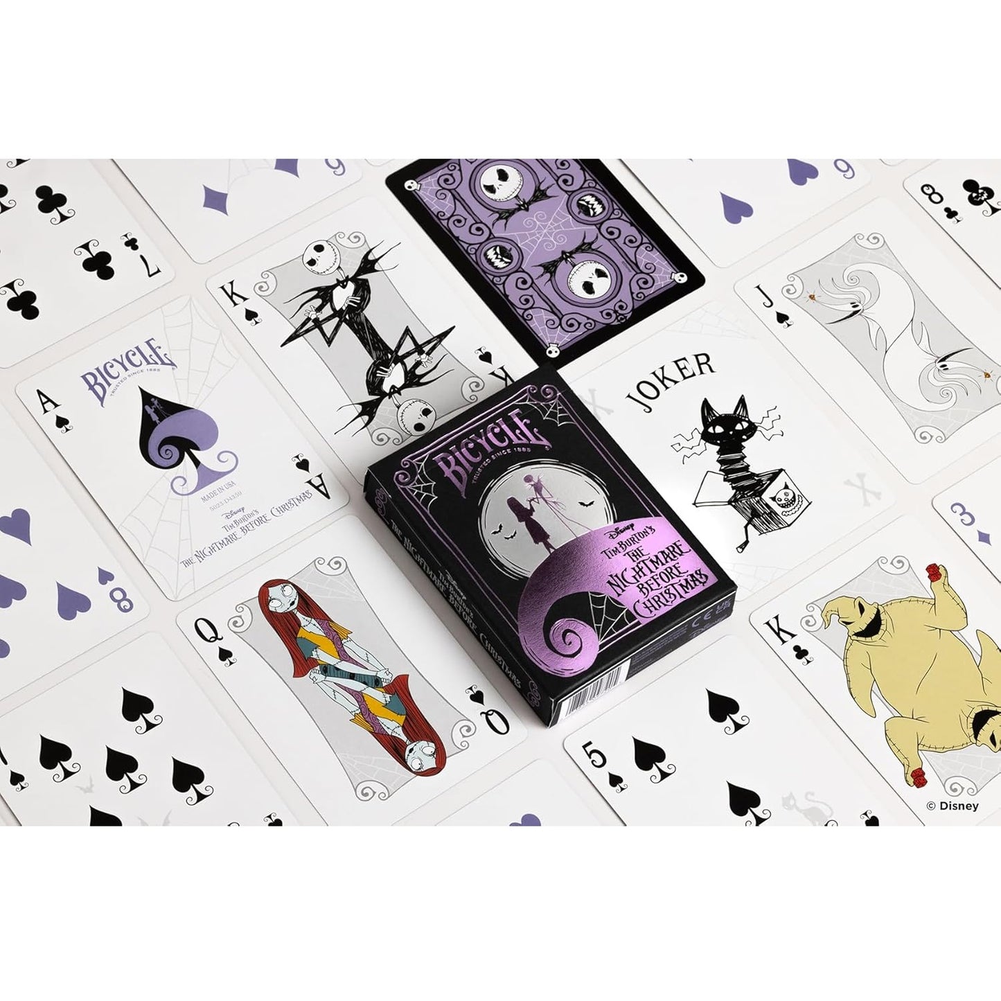 Bicycle - Disney (The Nightmare Before Christmas) - TNBC - Playing Cards - Mazzo di Carte da Collezione, Poker, Magia e Cardistry basato sul famoso film di Animzione Disney (Lo Strano Natale di Mr Jack Skellington)