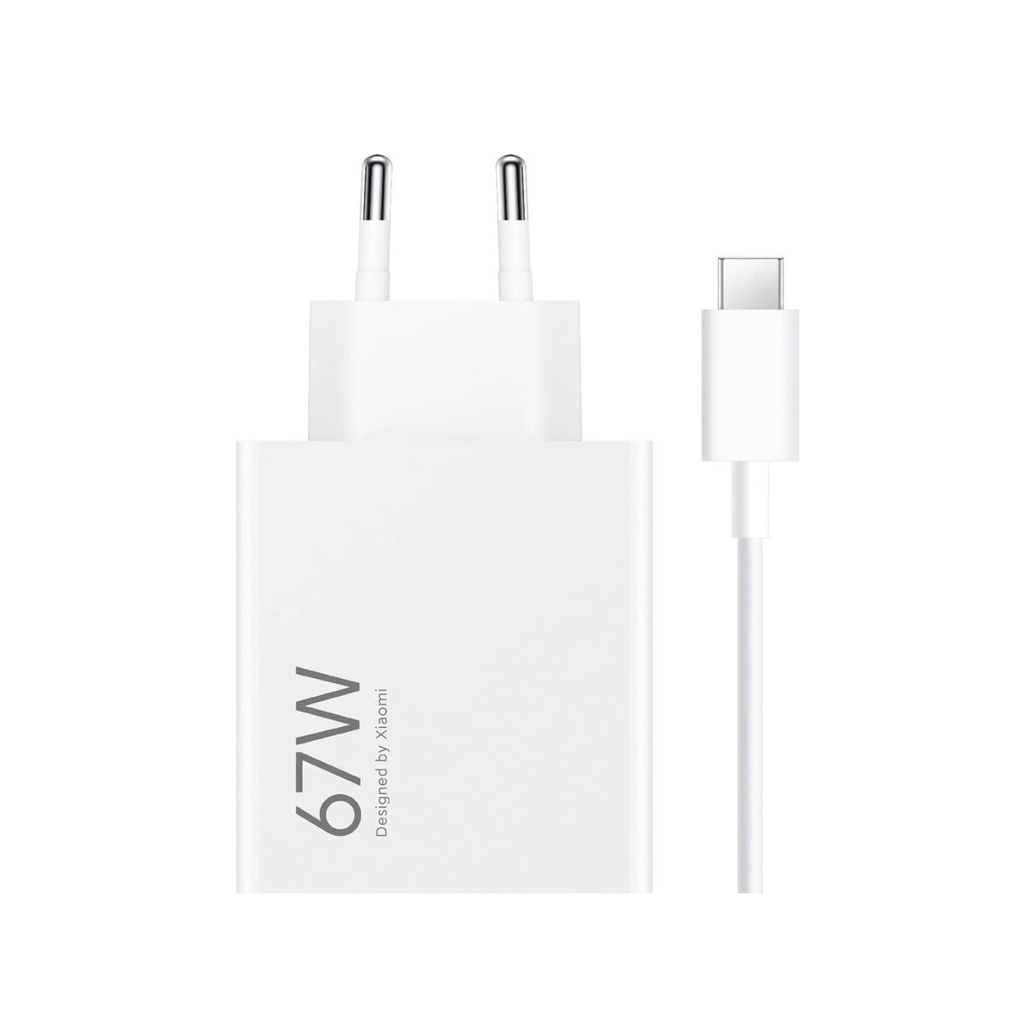 Xiaomi Caricabatterie Hyper Charging Combo 67W Originale (Spina Type-A + Cavo Type-C) Caricatore Alimentatore da Muro Turbo Charge con Porta USB-A USB-C, Ricarica Rapida per Xiaomi 13/12/11, Redmi Note 11/12 Pro, POCO F5/X5, Bianco