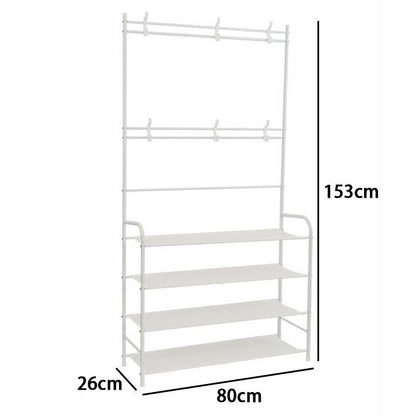 APPENDIABITI ATTACCAPANNI DA INGRESSO SCARPIERA 4 RIPIANI STAND IN METALLO NERO