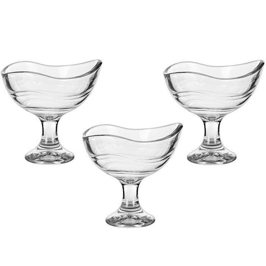 Set 3Pz Coppette Gelato In Vetro Navona 3 Pezzi Bicchieri Da 180Ml Coppa Dessert