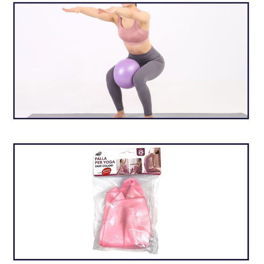 Fitball Mini Palla 25Cm Yoga Palestra Fitness Pilates Aerobica Addominali - Rosa