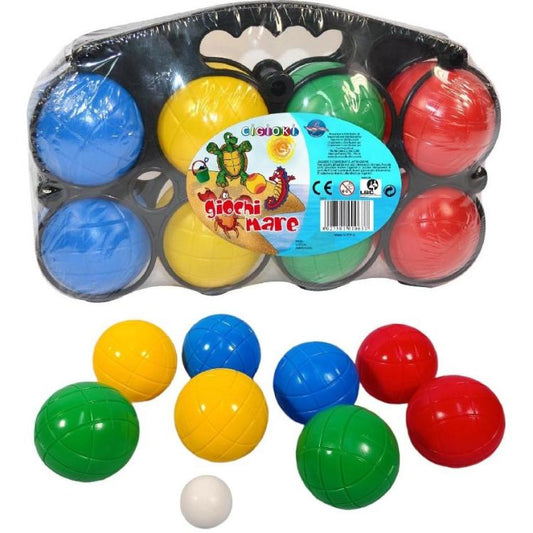 Set 8 Bocce Piene Con Valigetta 1 Boccino Gioco Mare Estate Giocattoli Spiaggia