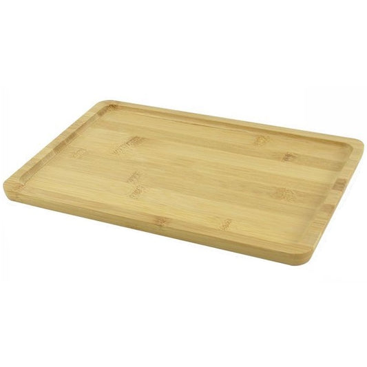 Vassoio Da Portata In Legno Bambù Per Colazione A Letto Caffe Tagliere 29X40Cm