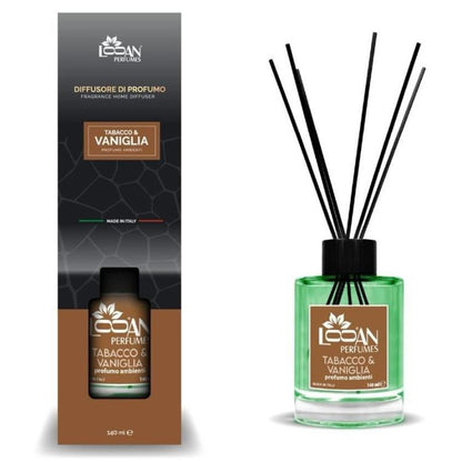 Looan Profumatore Ambiente Bastoncini 140Ml Diffusore Profumo Tabacco Vaniglia