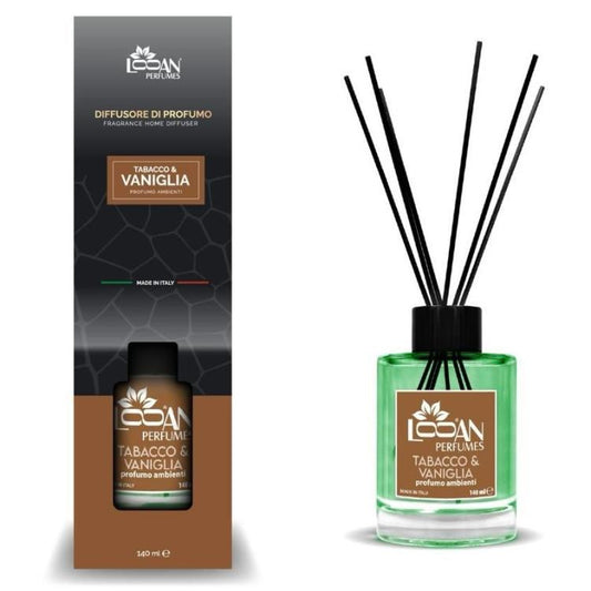 Looan Profumatore Ambiente Bastoncini 140Ml Diffusore Profumo Tabacco Vaniglia