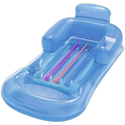 BESTWAY POLTRONA GONFIABILE MATERASSINO PISCINA MARE PORTABICCHIERE BLU O GRIGIO