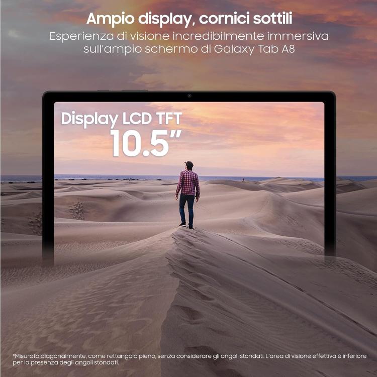 Samsung Sm-X200 Galaxy Tab A8 4+32Gb Tablet Display 10.5" Wifi Dark Gray Ita
