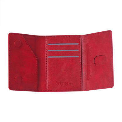 Etres Smart Wallet Portafoglio Slim Porta Carte Di Credito Iphone Mag Safe Rosso