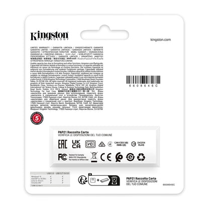 Kingston Pendrive 64GB DTXG2/64GB DataTravel Exodia Gen.2 USB-A 3.2 Chiavetta Type-A Memoria Drive Flash PC 200MB/s Nero/Nero