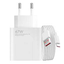 Xiaomi Caricabatterie Hyper Charging Combo 67W Originale (Spina Type-A + Cavo Type-C) Caricatore Alimentatore da Muro Turbo Charge con Porta USB-A USB-C, Ricarica Rapida per Xiaomi 13/12/11, Redmi Note 11/12 Pro, POCO F5/X5, Bianco