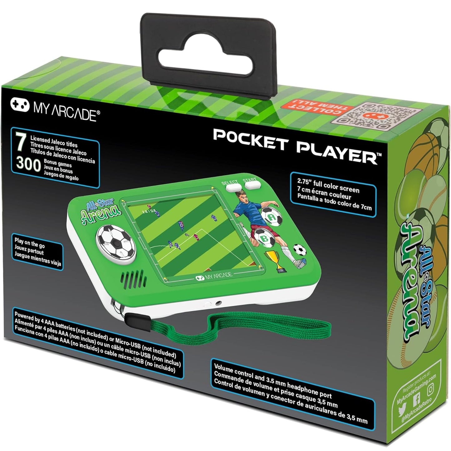 My Arcade Portable Pocket Player (Allstar Arena) 308 Games Console Portatile Retro Game