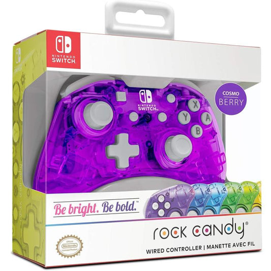 Pdp Mini Controller Nintendo Switch Wired Joystick Cavo Rock Candy Cosmo Berry
