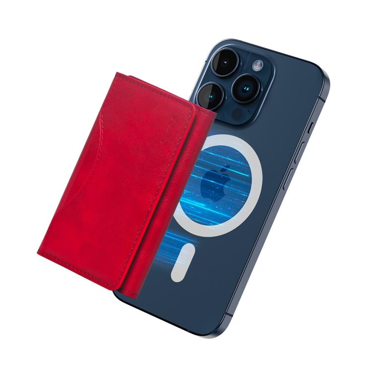Etres Smart Wallet Portafoglio Slim Porta Carte Di Credito Iphone Mag Safe Rosso