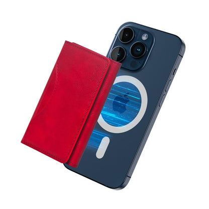 Etres Smart Wallet Portafoglio Slim Porta Carte Di Credito Iphone Mag Safe Rosso