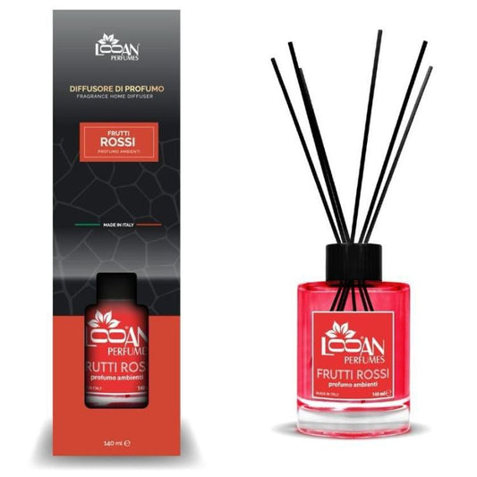 Looan Profumatore Ambiente Bastoncini 140Ml Diffusore Profumo Casa Frutti Rossi