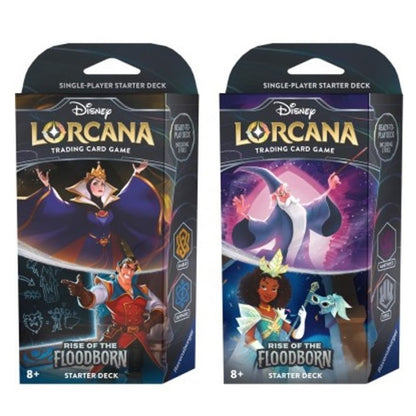 Disney Lorcana "Rise Of The Floodborne" Starter Deck Amethyst/Steel Card Tcg Eng