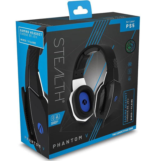Stealth Phantom V Black Cuffie Gaming Headset Microfono Wired Per Ps5/Ps4 Xbox