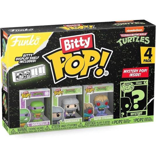 Funko Bitty Pop! Tmnt Tartarughe Ninja Turtles 4 Pack Donatello/Shredder/Baxter