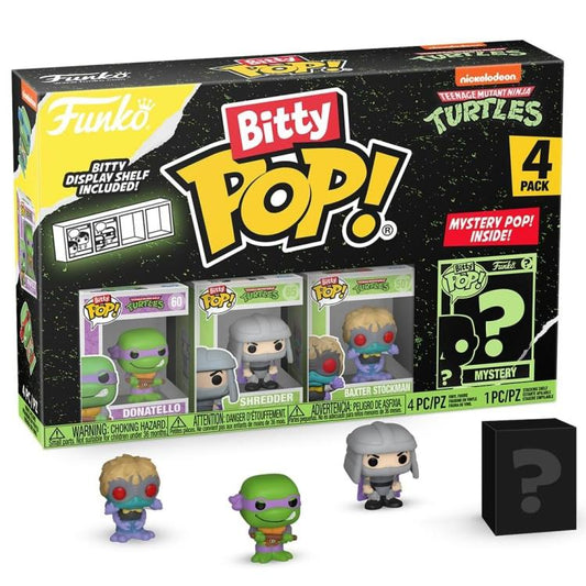 Funko Bitty Pop! Tmnt Tartarughe Ninja Turtles 4 Pack Donatello/Shredder/Baxter