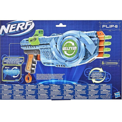 Hasbro - Nerf Elite 2.0 Flip-8 Pistola Giocattolo Fucile Motorizzato Spara Dardi