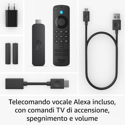 AMAZON FIRE TV STICK 4K TELECOMANDO VOCALE ALEXA BOX ANDROID (COMANDI PER LA TV)