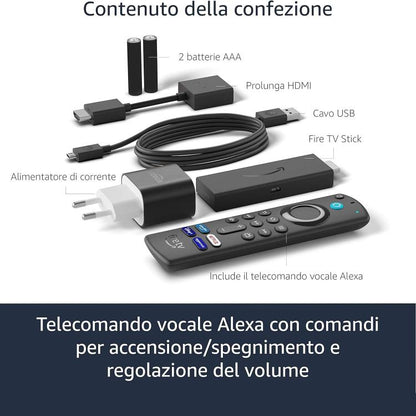 AMAZON FIRE TV STICK FULL HD CON TELECOMANDO VOCALE ALEXA (COMANDI PER LA TV)