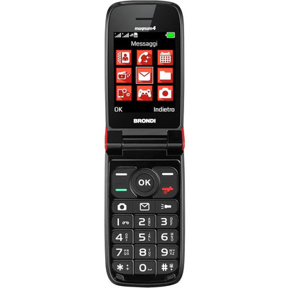 BRONDI MAGNUM 4 CELLULARE GSM FLIP MAXI DISPLAY DUAL SIM FOTOCAMERA 1.3MP ROSSO