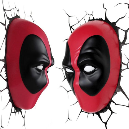 Marvel Lampada A Muro Decorativa - Deadpool 3D Deco Light Applique Led + Sticker