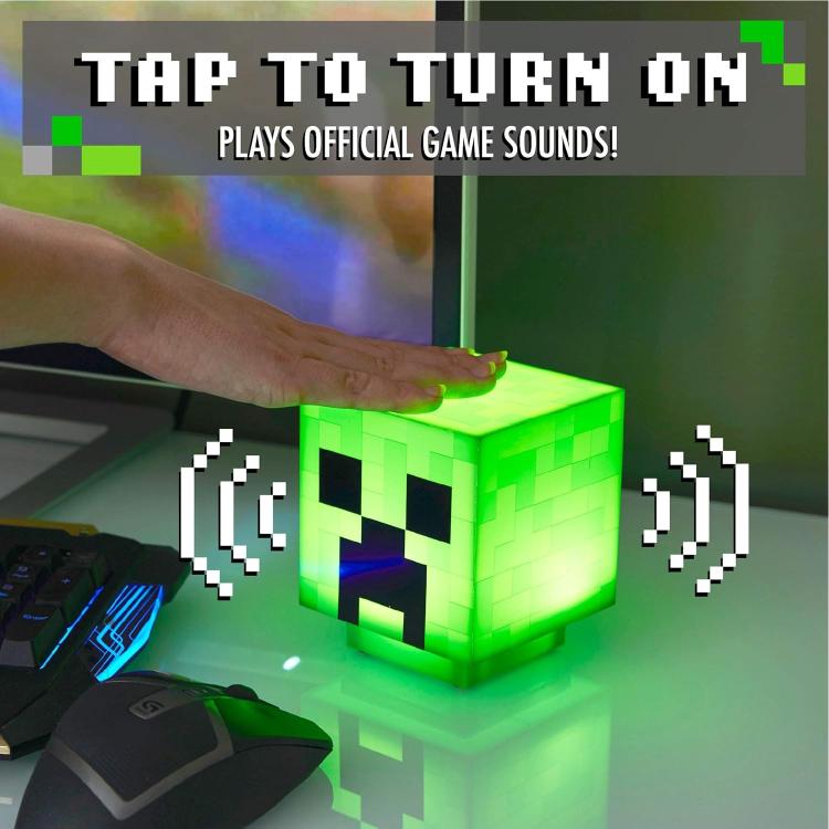 Paladone Minecraft (Creeper Light) Lampada Led Da Tavolo Luce Notturna Con Suono